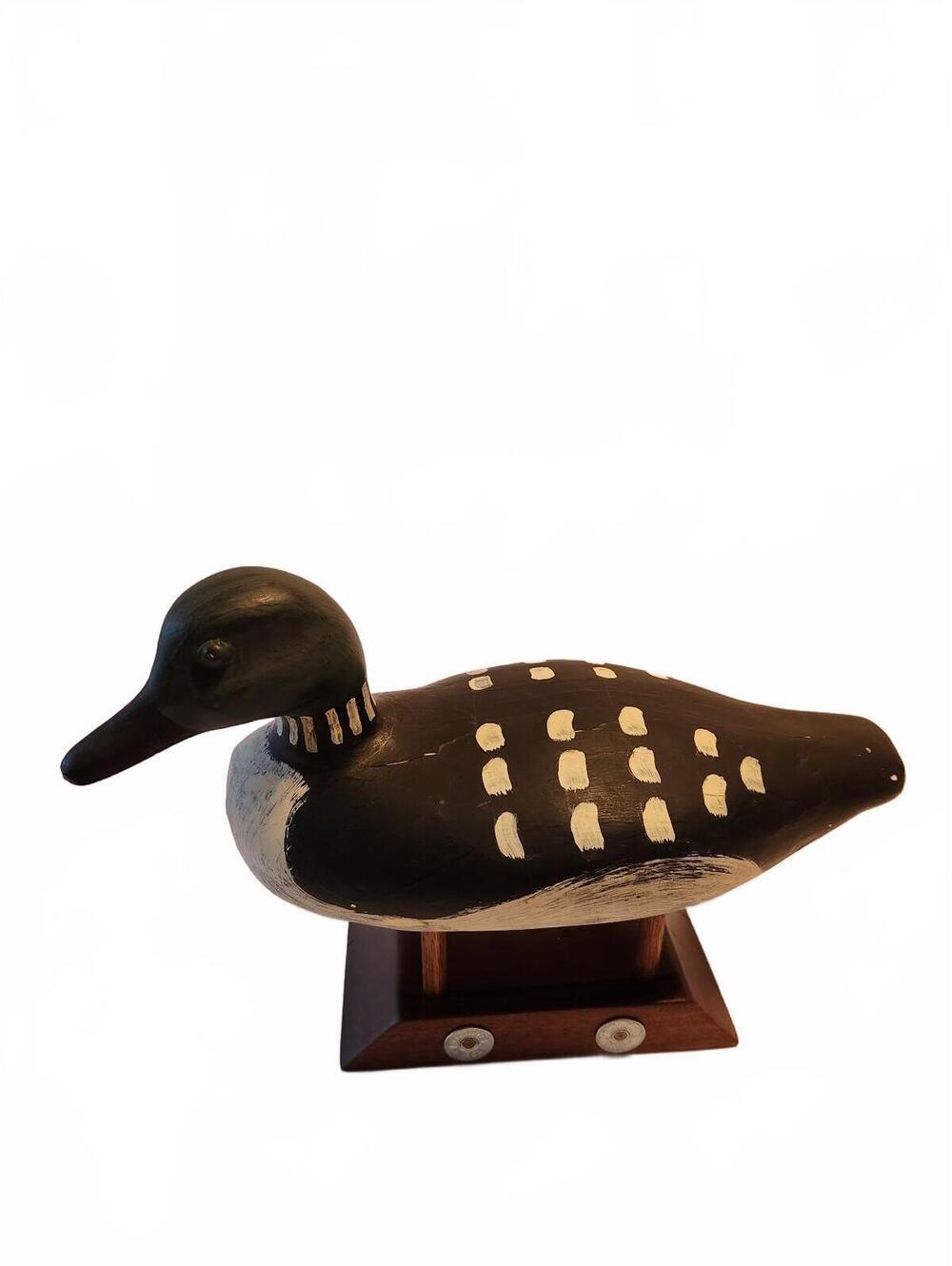 Vintage Hand-Carved Working Loon Decoy |Folk Art Waterfowl |Chesapeake Bay Style